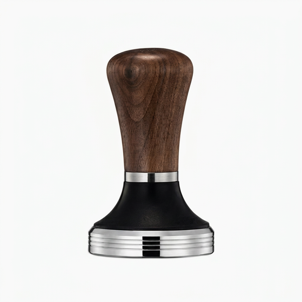 Walnut Wood Knob Tamper Size 58 Flat Base